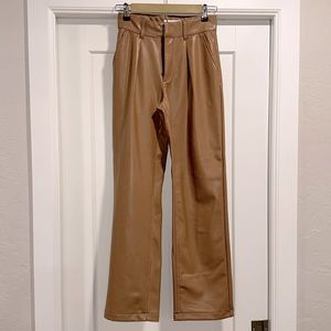 Abercrombie & Fitch Vegan Leather Wide Leg Pants - size 25/0